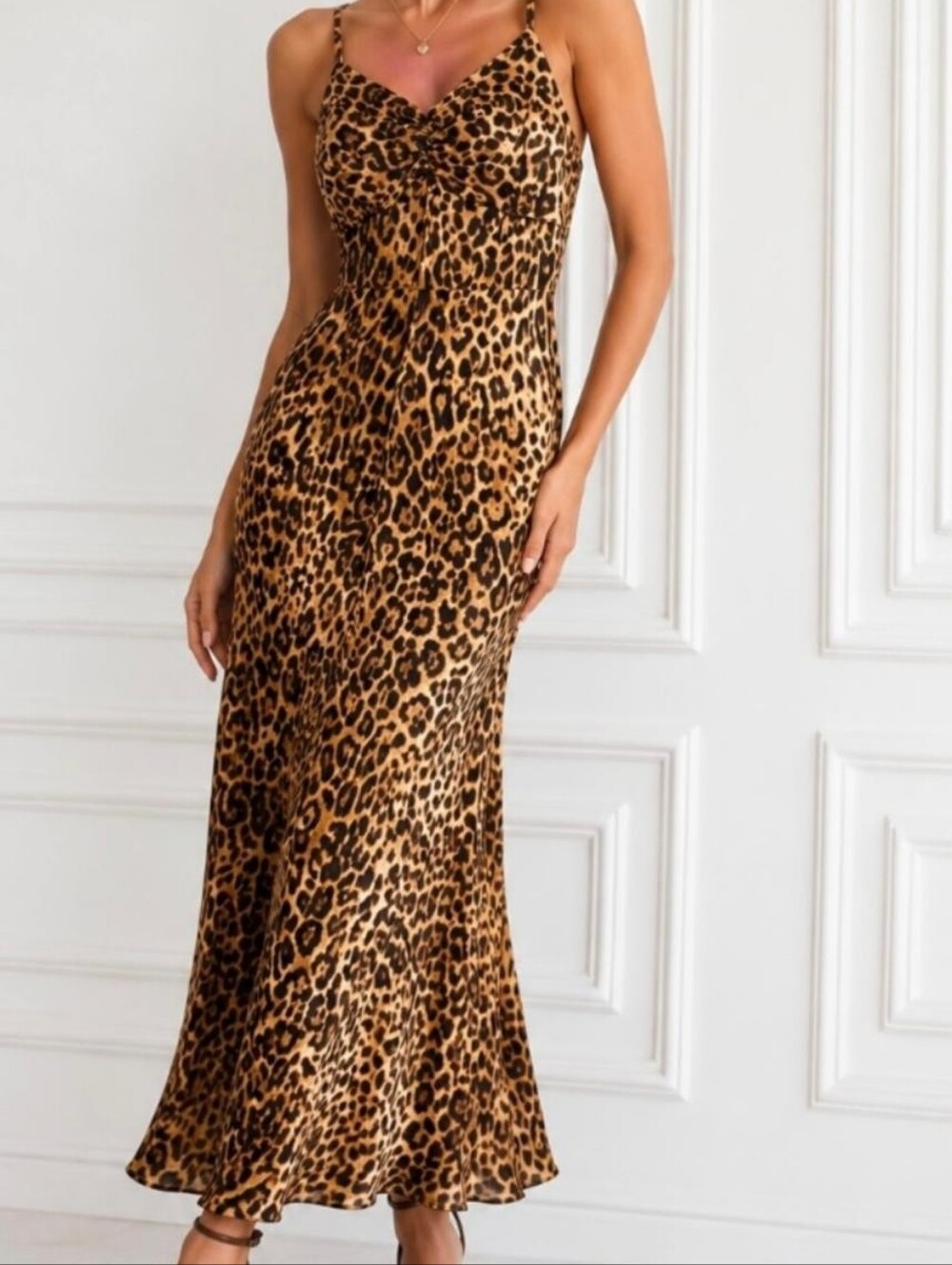 New Sofia Vergara Leopard Print Slip Dress - Brown Animal Print